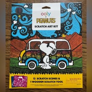 Ooly x Peanuts Scratch Art Kit New 12 Scenes + Wooden Tool Ages 6+
